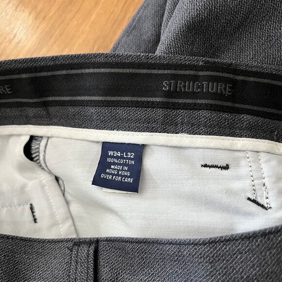 Structure Pant Size 34 x 32 Gray Chino Khaki 100% Cotton New Century - Picture 4 of 11